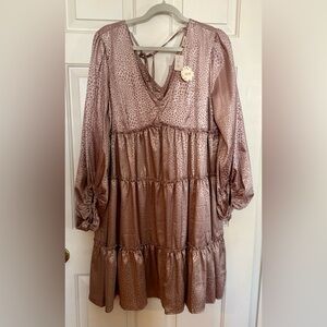 ODDY Long Sleeve Dress in Lustrous Pink